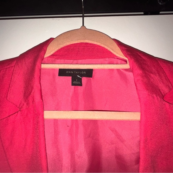 Ann Taylor Vibrant Pink Single-Button Blazer - Picture 3 of 8